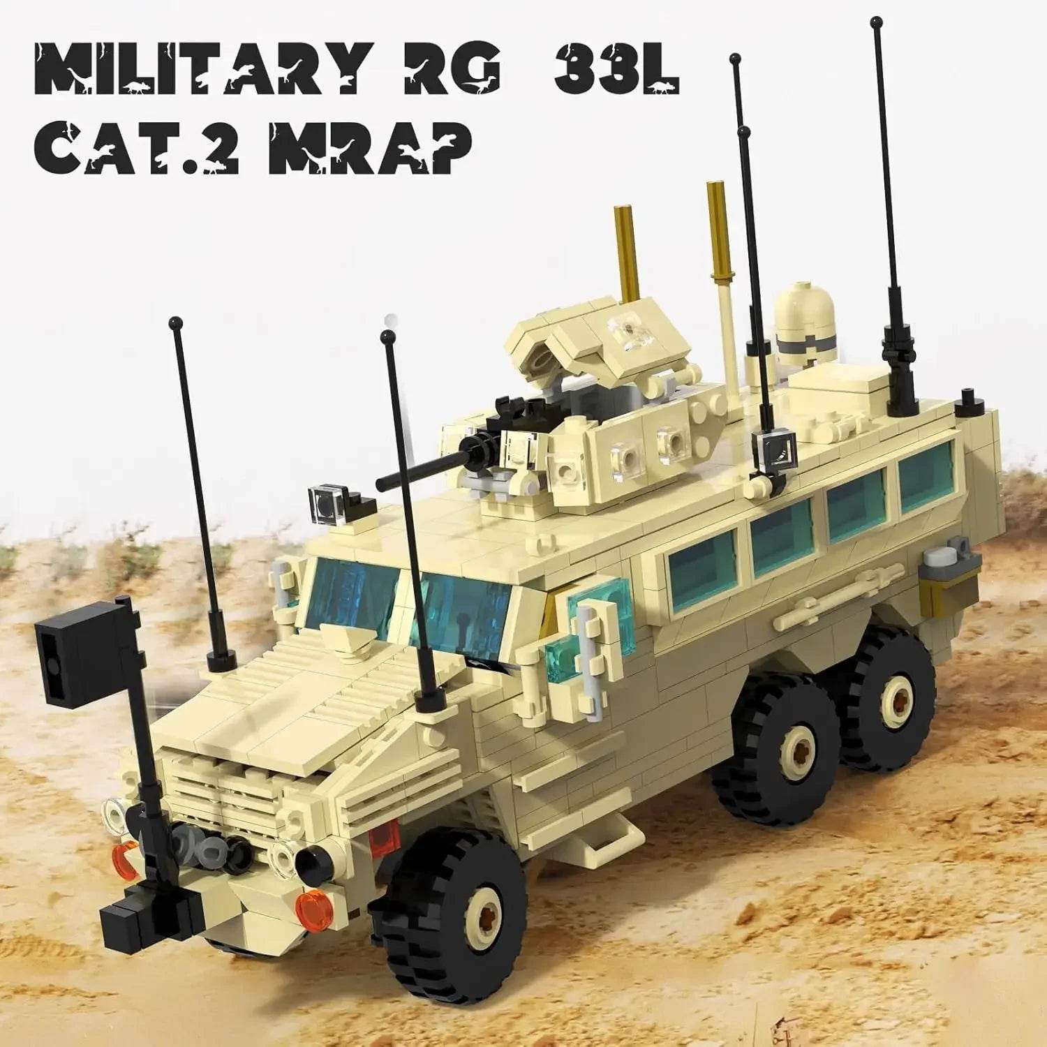 MOC RG-33L Cat.2 MRAP Building Blocks Military Vehicle Building Bricks MOC - ToylandEU
