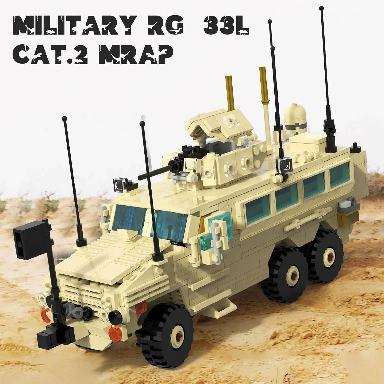 MOC RG-33L Cat.2 MRAP Building Blocks Military Vehicle Building Bricks MOC - ToylandEU