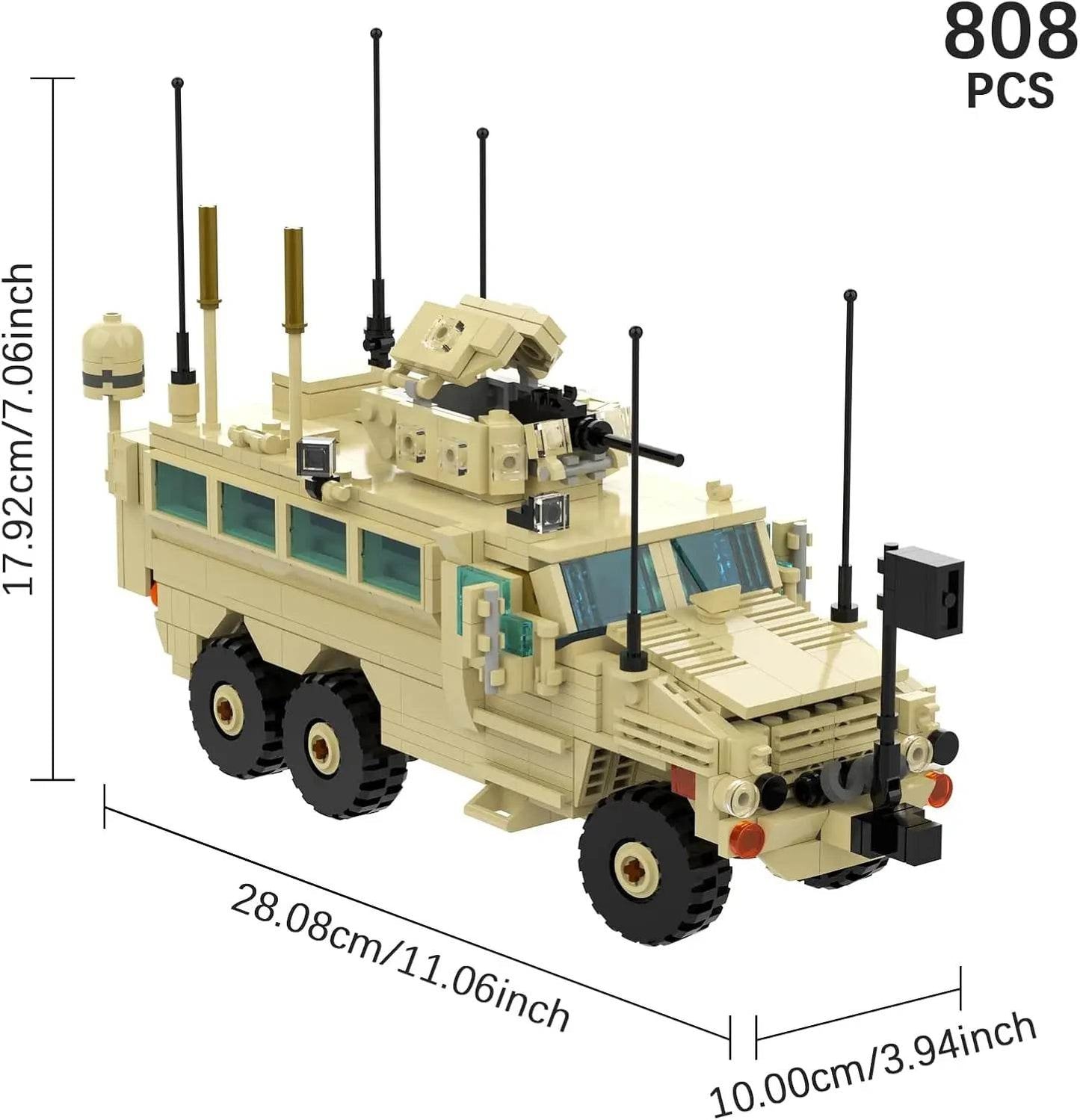 MOC RG-33L Cat.2 MRAP Building Blocks Military Vehicle Building Bricks MOC - ToylandEU