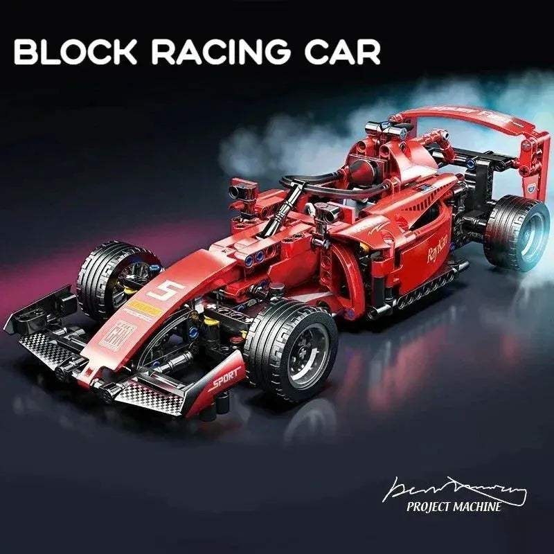 MOC Red Racing Car Building Blocks Set DIY Creative Kit - ToylandEU