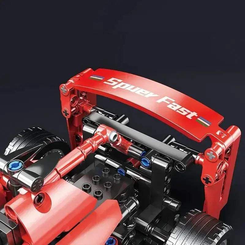 MOC Red Racing Car Building Blocks Set DIY Creative Kit - ToylandEU