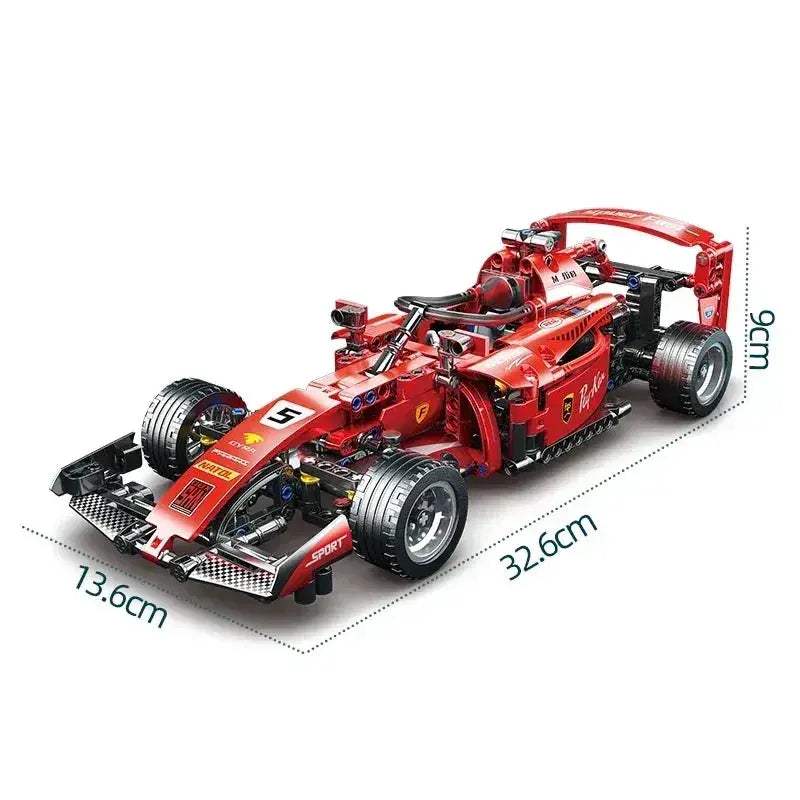 MOC Red Racing Car Building Blocks Set DIY Creative Kit - ToylandEU