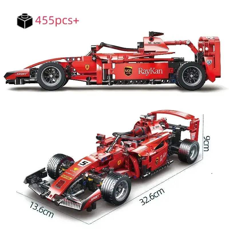 MOC Red Racing Car Building Blocks Set DIY Creative Kit - ToylandEU