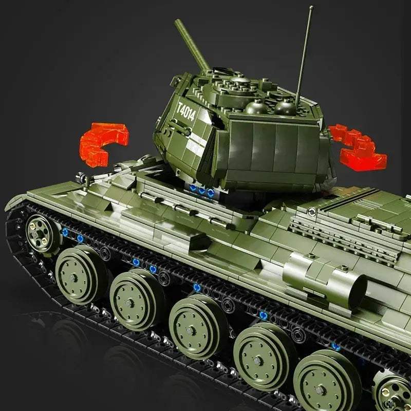 MOC Remote Control T34 Tank Building Blocks 2052 Piece Model - ToylandEU