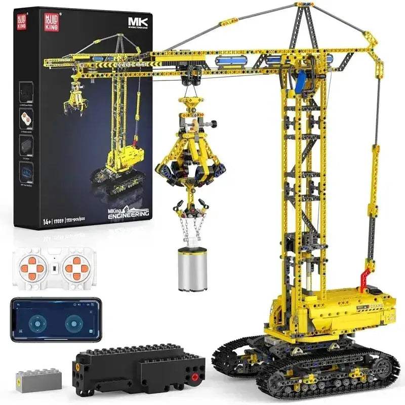 Remote Control Tower Crane Building Blocks Set for Boys - ToylandEU