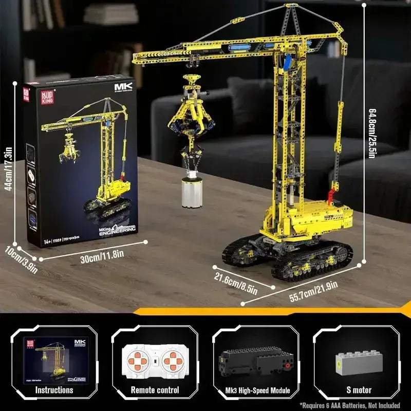 Remote Control Tower Crane Building Blocks Set for Boys - ToylandEU