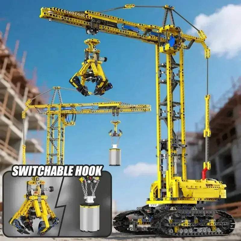 Remote Control Tower Crane Building Blocks Set for Boys - ToylandEU