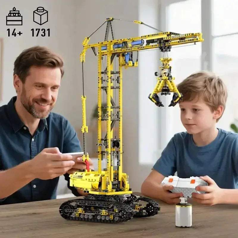 Remote Control Tower Crane Building Blocks Set for Boys - ToylandEU