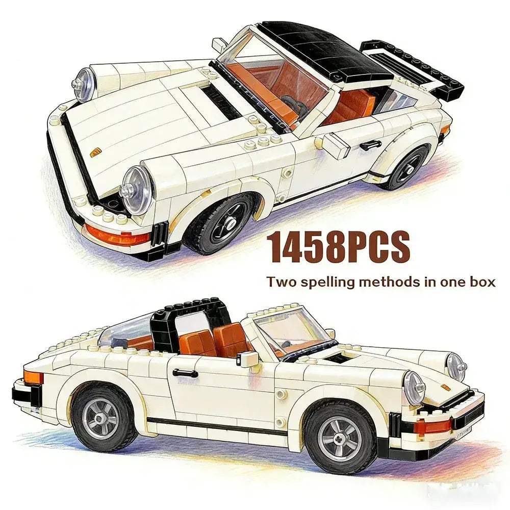 Retro Car Model Kit 1458Piece Educational Building Blocks - ToylandEU