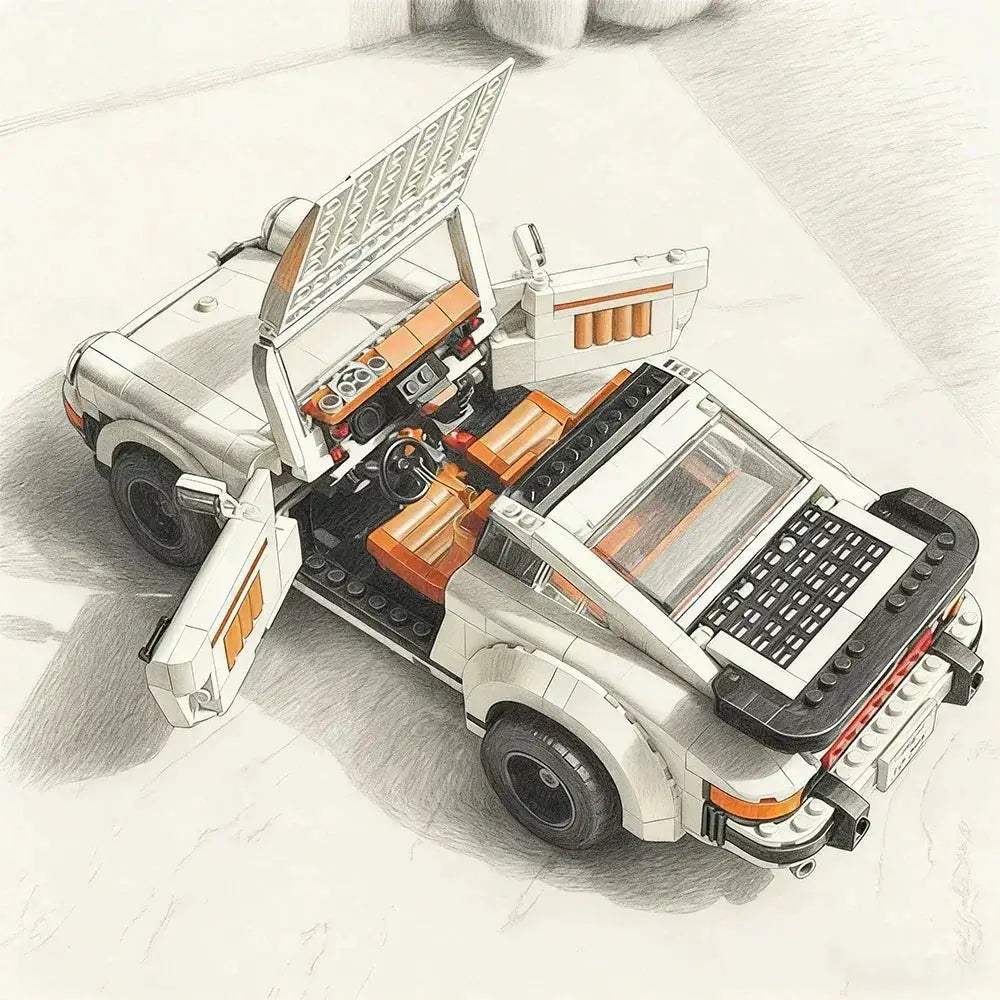 Retro Car Model Kit 1458Piece Educational Building Blocks - ToylandEU