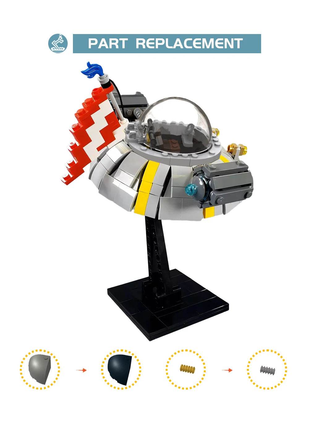 MOC Ricked Ship Figure Butter Robot Spaceship Building Block Set Building Bricks MOC - ToylandEU