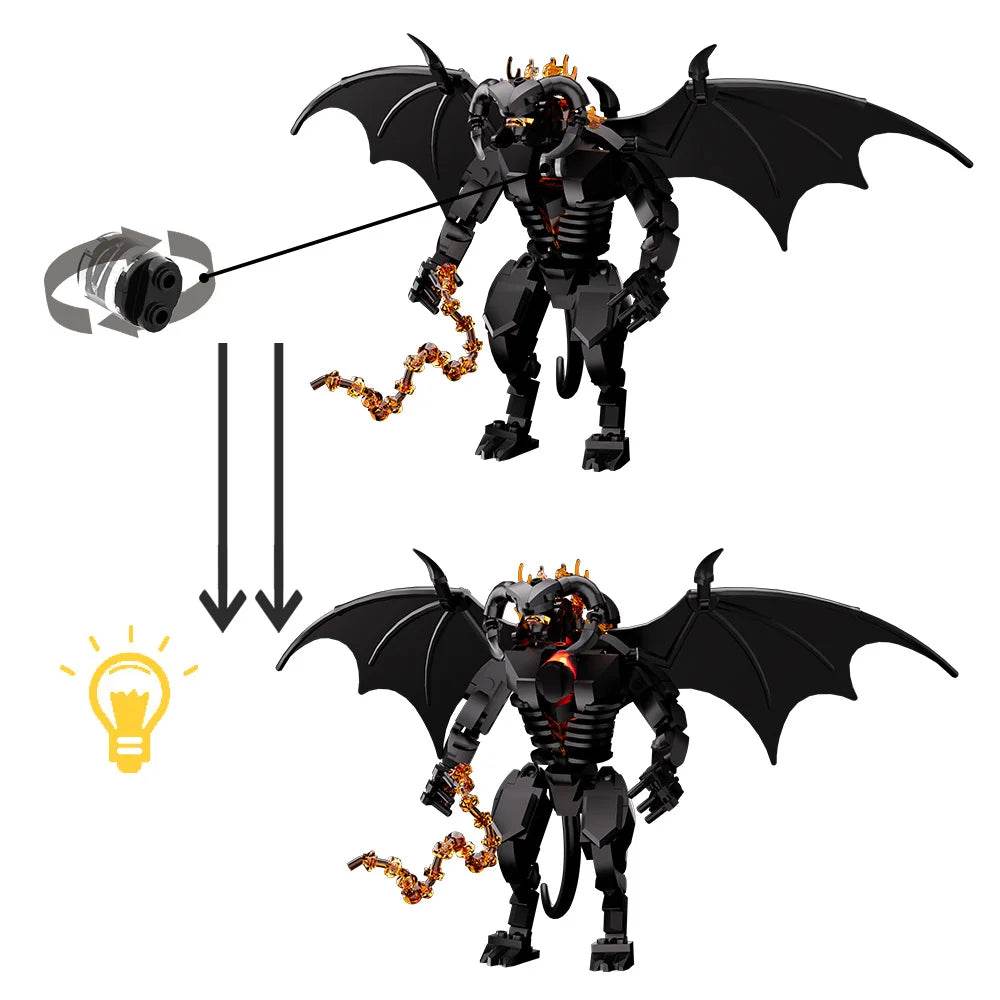 MOC Rings Movie Figure Balrog Model Building Blocks DIY Building Bricks MOC - ToylandEU