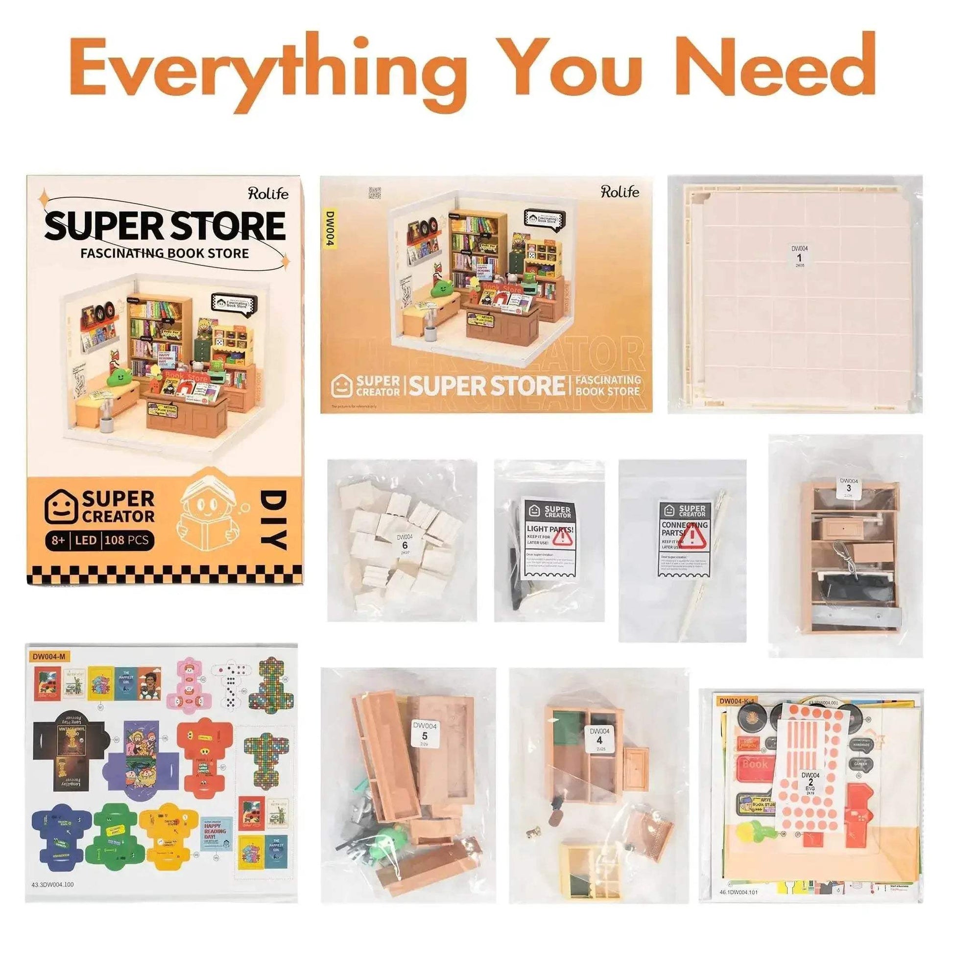 Robotime Rolife Super Creat Plastic Building Blocks DIY Miniature House Kit for Kids and Adults 3D Puzzle Fun 3D Puzzle - ToylandEU