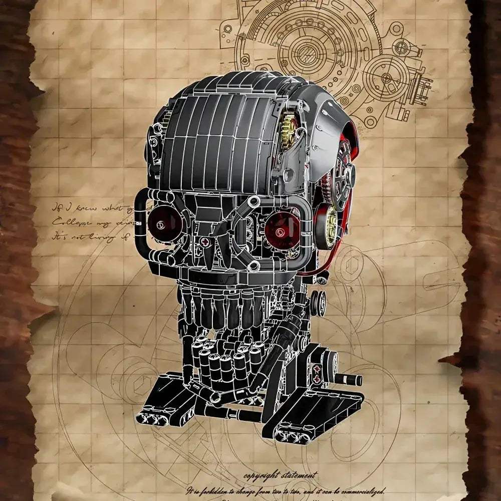 STEM Building Blocks Mechanical Skull Educational Desktop Ornament - ToylandEU