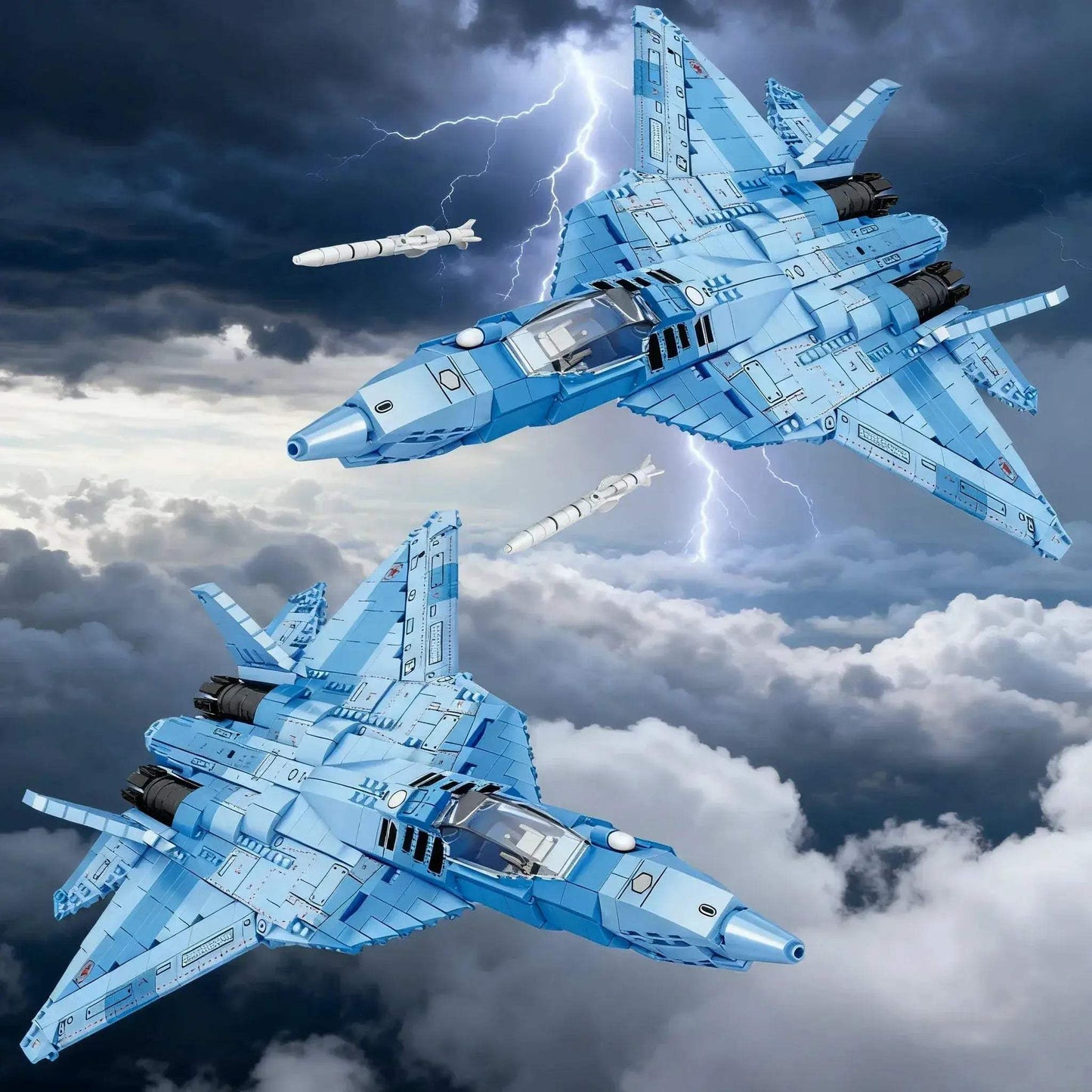 MOC SU 57 Stealth Fighter Building Blocks Aircraft Model Desktop Display - ToylandEU