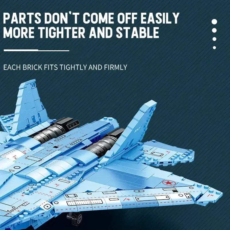MOC SU 57 Stealth Fighter Building Blocks Aircraft Model Desktop Display - ToylandEU