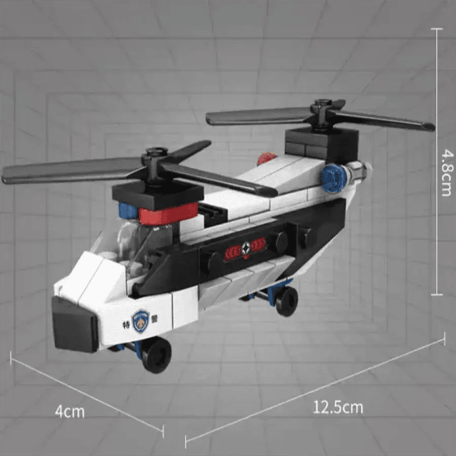 SWAT City Police Plane Building Blocks Dual-Rotor Helicopter Kits - ToylandEU