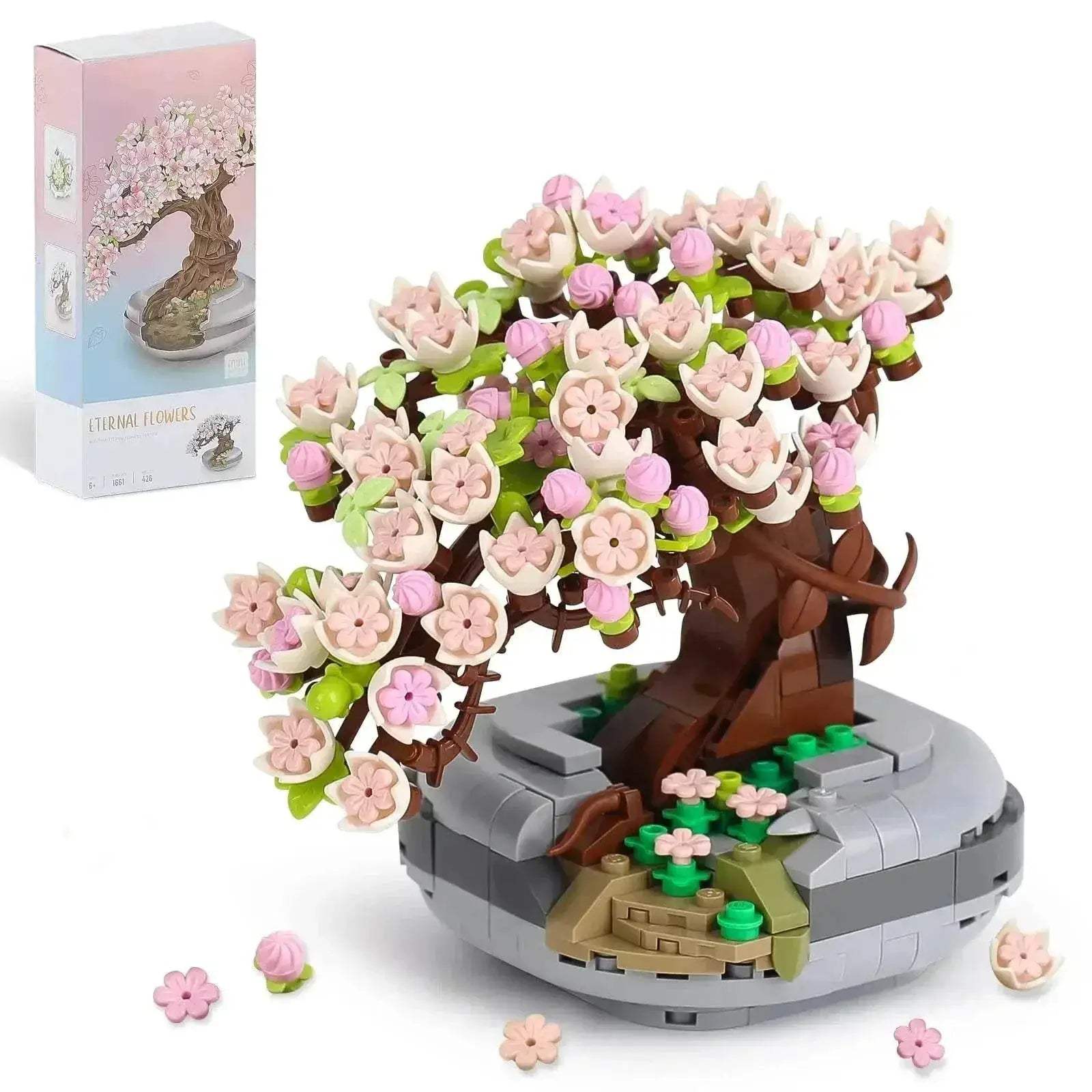 Sakura Potted Bouquet Building Blocks Plant Bonsai Model Toys - ToylandEU