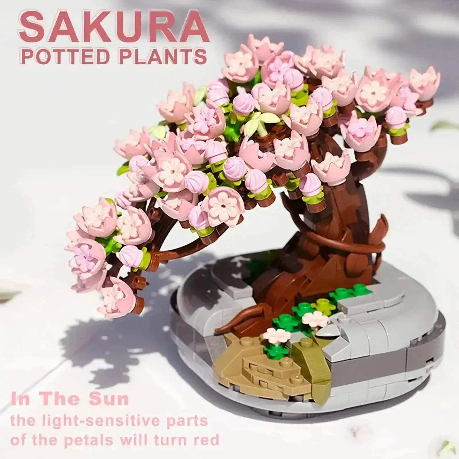 Sakura Potted Bouquet Building Blocks Plant Bonsai Model Toys - ToylandEU