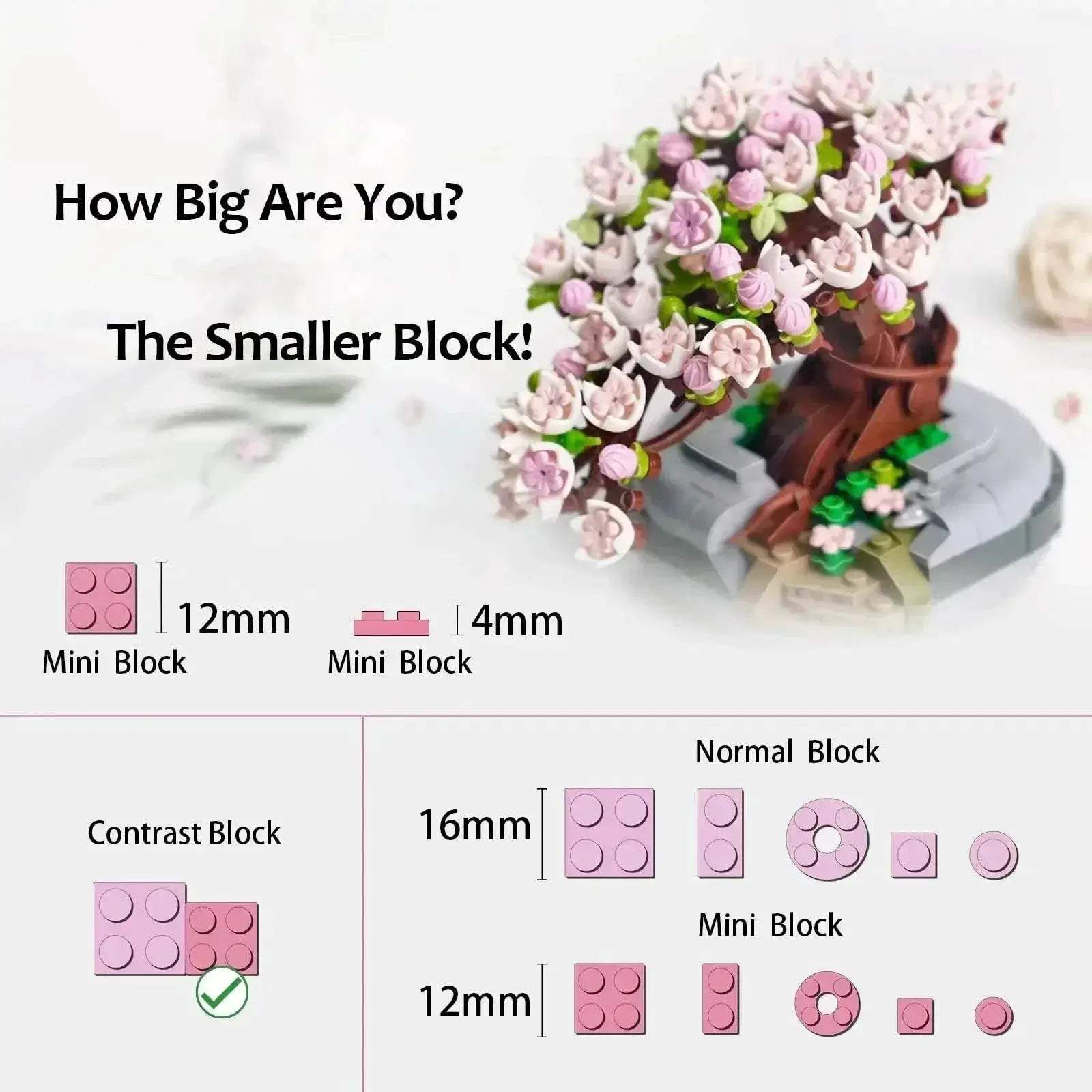 Sakura Potted Bouquet Building Blocks Plant Bonsai Model Toys - ToylandEU