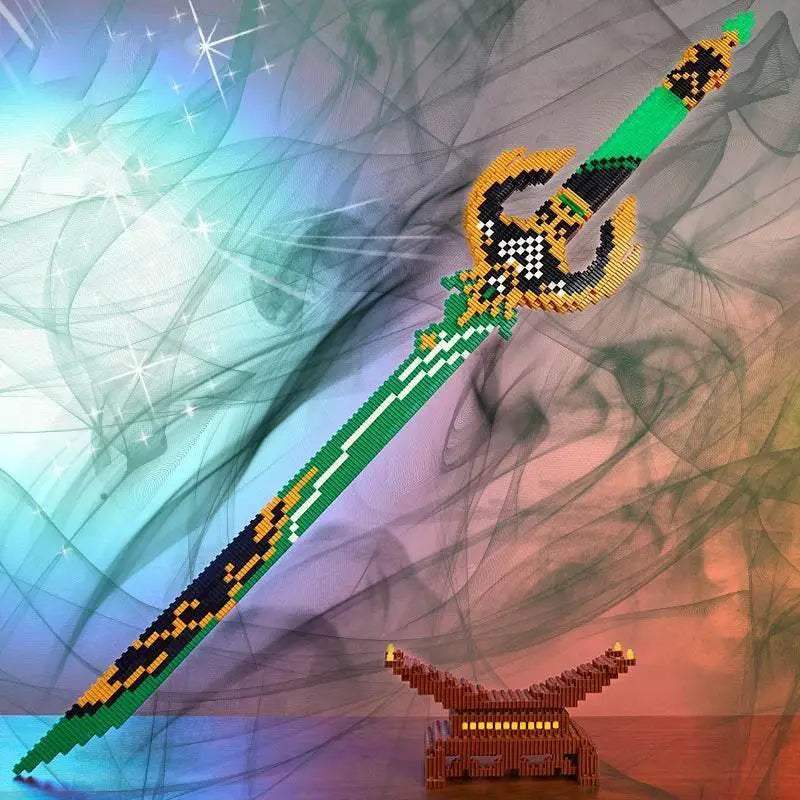 Samurai Sword Building Blocks Anime Ninja Weapon Model Assembly Bricks Boys Toy Idea Desktop Decoration - ToylandEU