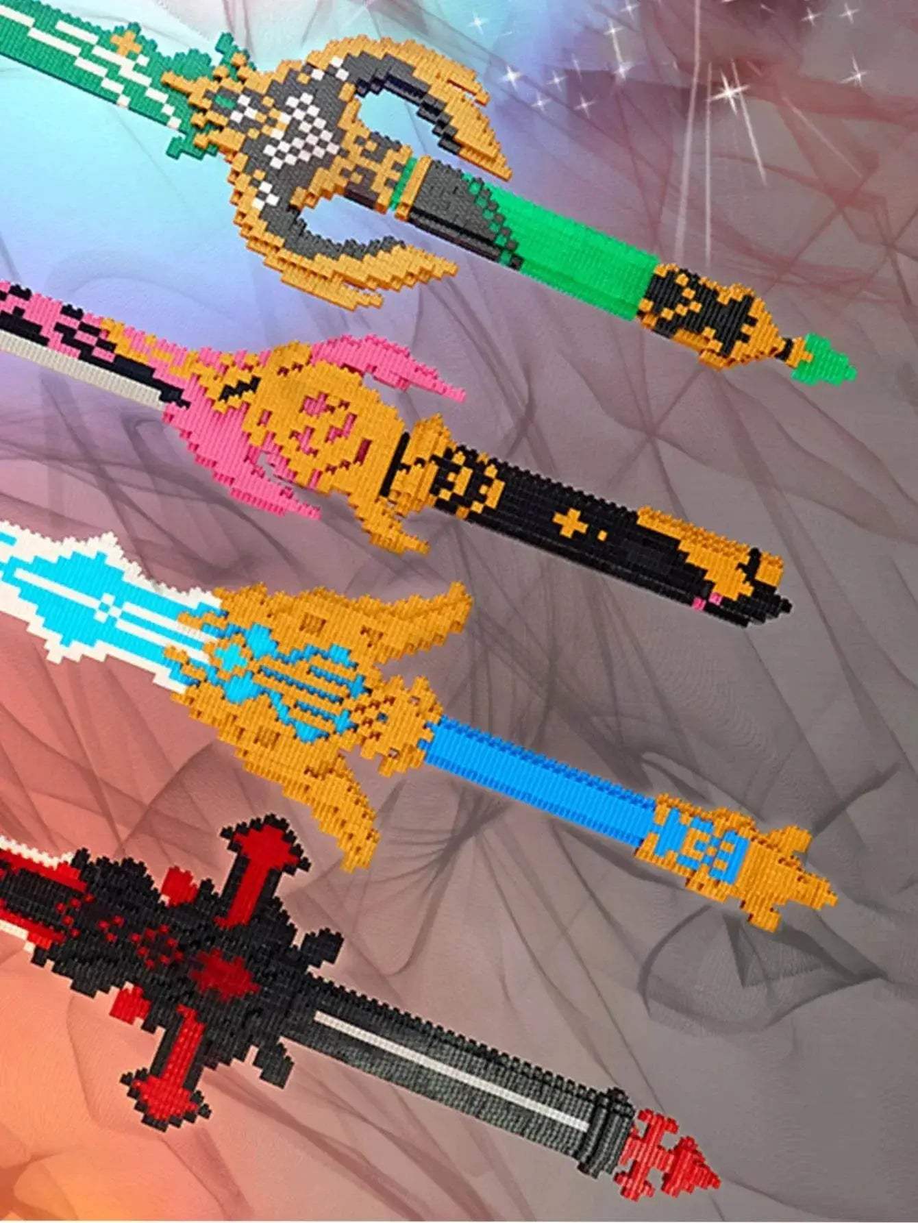 Samurai Sword Building Blocks Anime Ninja Weapon Model Assembly Bricks Boys Toy Idea Desktop Decoration - ToylandEU