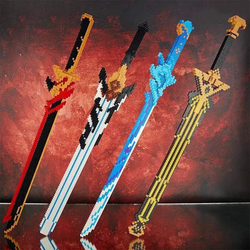 Samurai Sword Building Blocks Anime Ninja Weapon Model Assembly Bricks Boys Toy Idea - ToylandEU