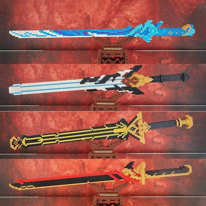 Samurai Sword Building Blocks Anime Ninja Weapon Model Assembly Bricks Boys Toy Idea - ToylandEU