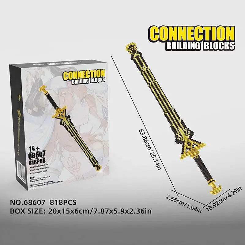 Samurai Sword Building Blocks Anime Ninja Weapon Model Assembly Bricks Boys Toy Idea - ToylandEU