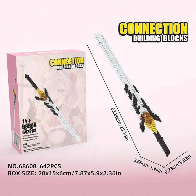Samurai Sword Building Blocks Anime Ninja Weapon Model Assembly Bricks Boys Toy Idea - ToylandEU