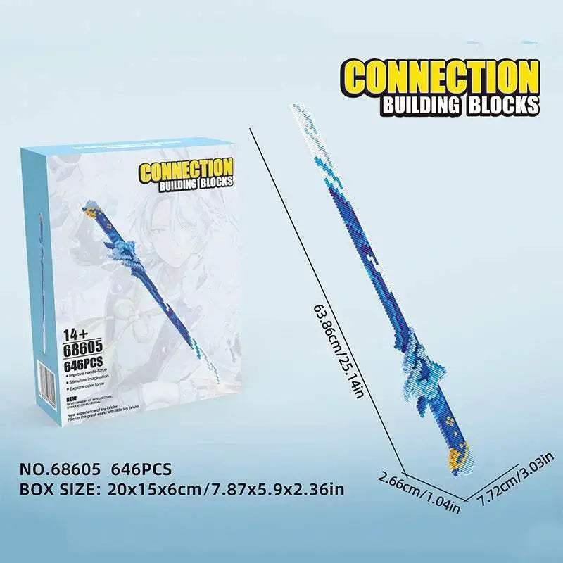 Samurai Sword Building Blocks Anime Ninja Weapon Model Assembly Bricks Boys Toy Idea - ToylandEU