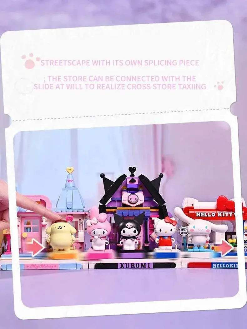 Sanrio Assembled Toy Building Blocks Hello Kitty Kuromi Cinnamoroll My Melody Model Bricks - ToylandEU