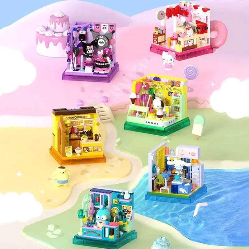 Sanrio Building Blocks Hellokitty Kuromi Bakery Ocean Restaurant - ToylandEU