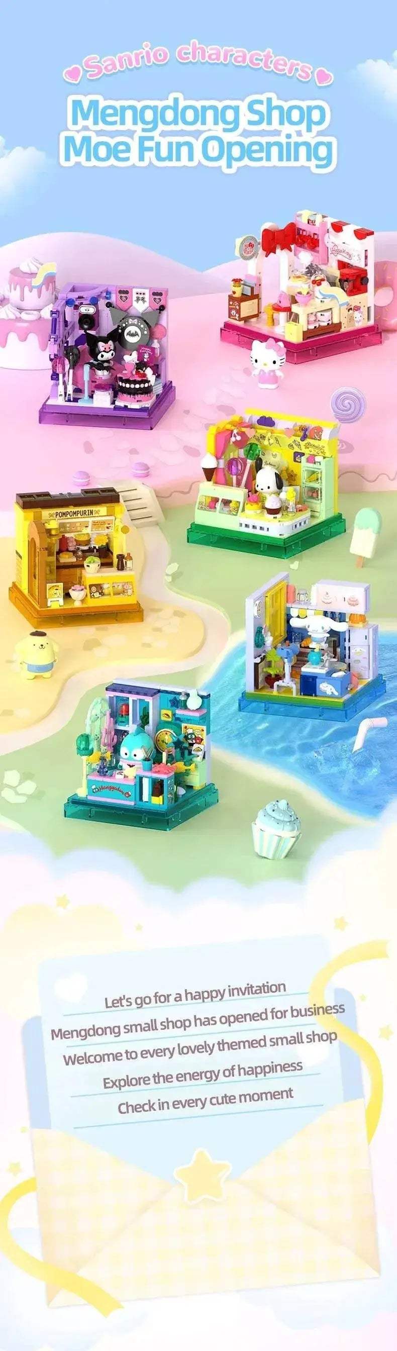 Sanrio Building Blocks Hellokitty Kuromi Bakery Ocean Restaurant - ToylandEU