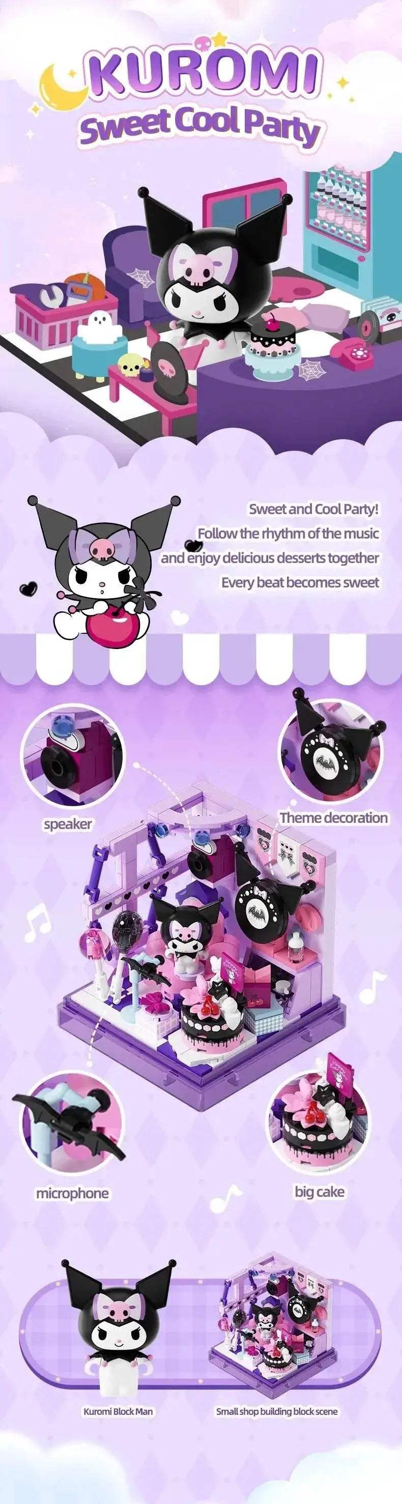 Sanrio Building Blocks Hellokitty Kuromi Bakery Ocean Restaurant - ToylandEU