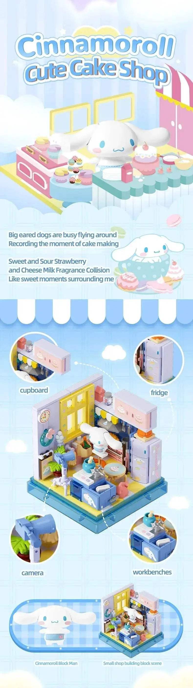 Sanrio Building Blocks Hellokitty Kuromi Bakery Ocean Restaurant - ToylandEU