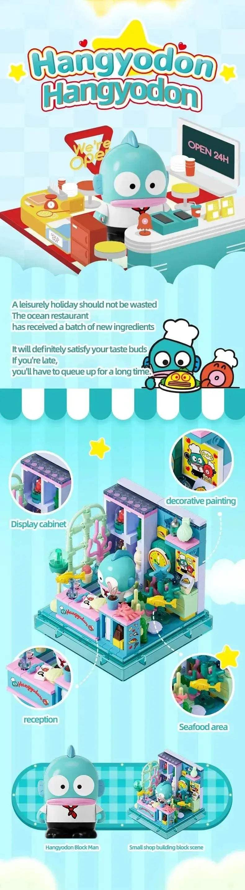 Sanrio Building Blocks Hellokitty Kuromi Bakery Ocean Restaurant - ToylandEU