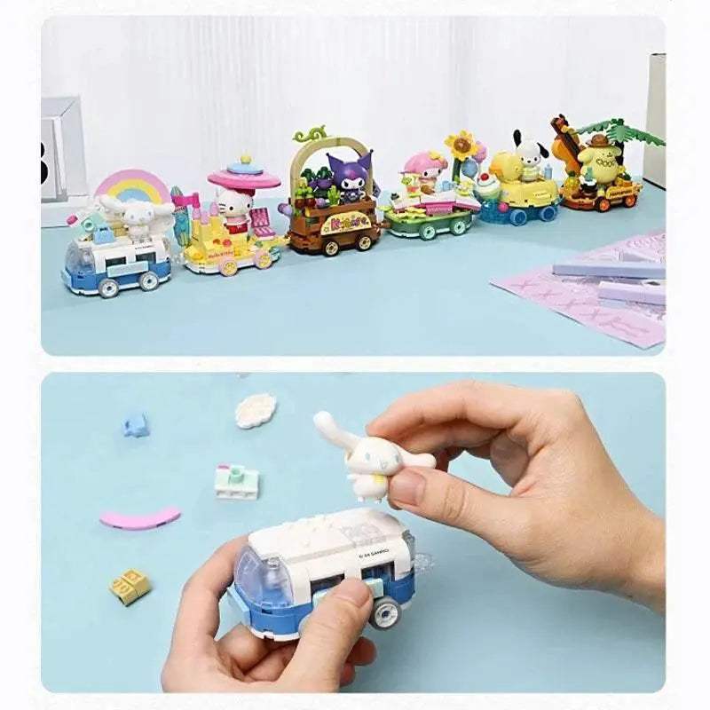 Sanrio Flower Car Series Building Blocks Kuromi Hello Kitty - ToylandEU