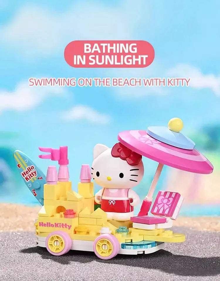 Sanrio Flower Car Series Building Blocks Kuromi Hello Kitty - ToylandEU