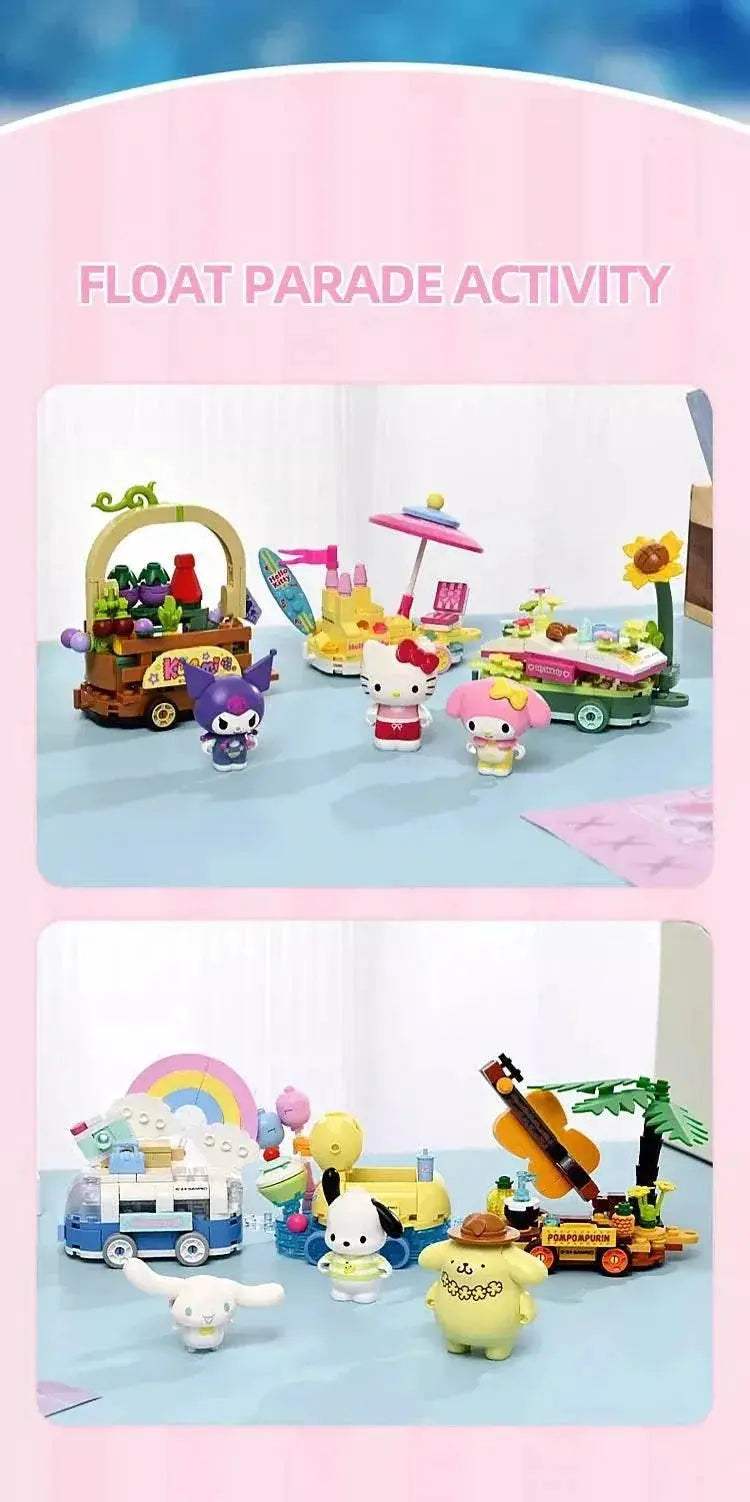 Sanrio Flower Car Series Building Blocks Kuromi Hello Kitty - ToylandEU