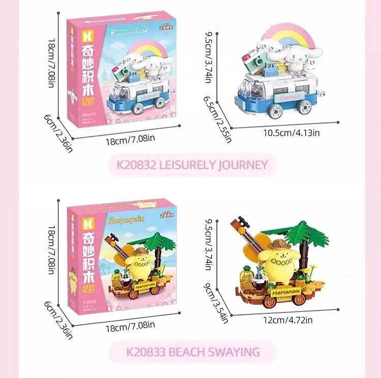 Sanrio Flower Car Series Building Blocks Kuromi Hello Kitty - ToylandEU