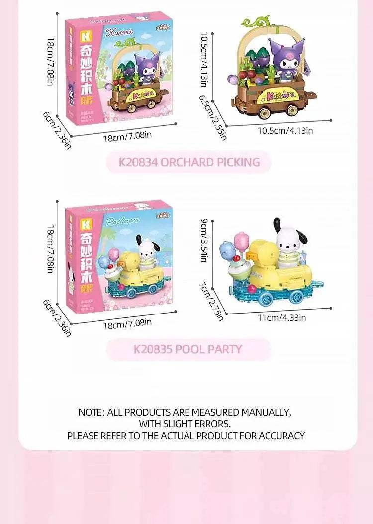 Sanrio Flower Car Series Building Blocks Kuromi Hello Kitty - ToylandEU