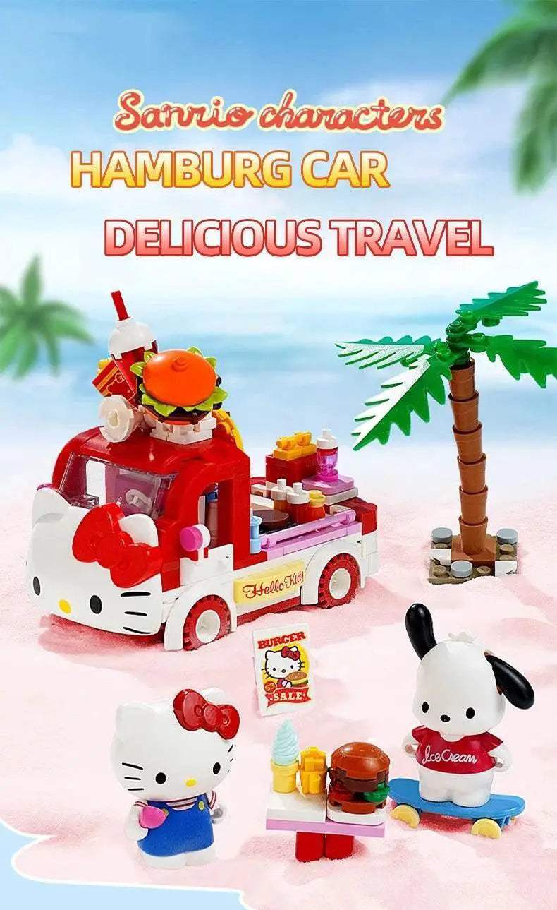 Sanrio Series Building Blocks Hello Kitty Pochacco Burger Car - ToylandEU