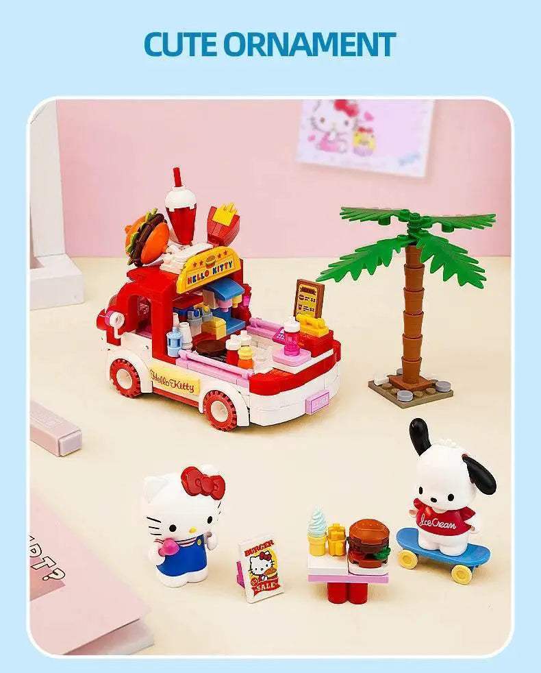 Sanrio Series Building Blocks Hello Kitty Pochacco Burger Car - ToylandEU
