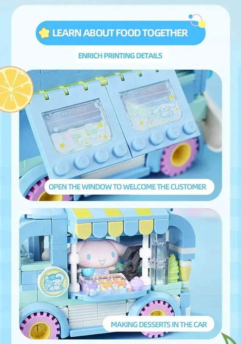 Sanrio Series Building Blocks Hello Kitty Pochacco Burger Car - ToylandEU