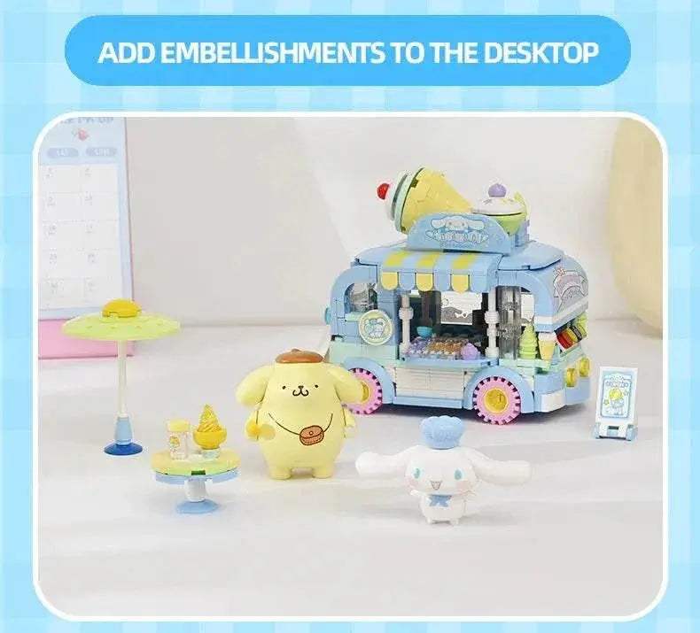 Sanrio Series Building Blocks Hello Kitty Pochacco Burger Car - ToylandEU
