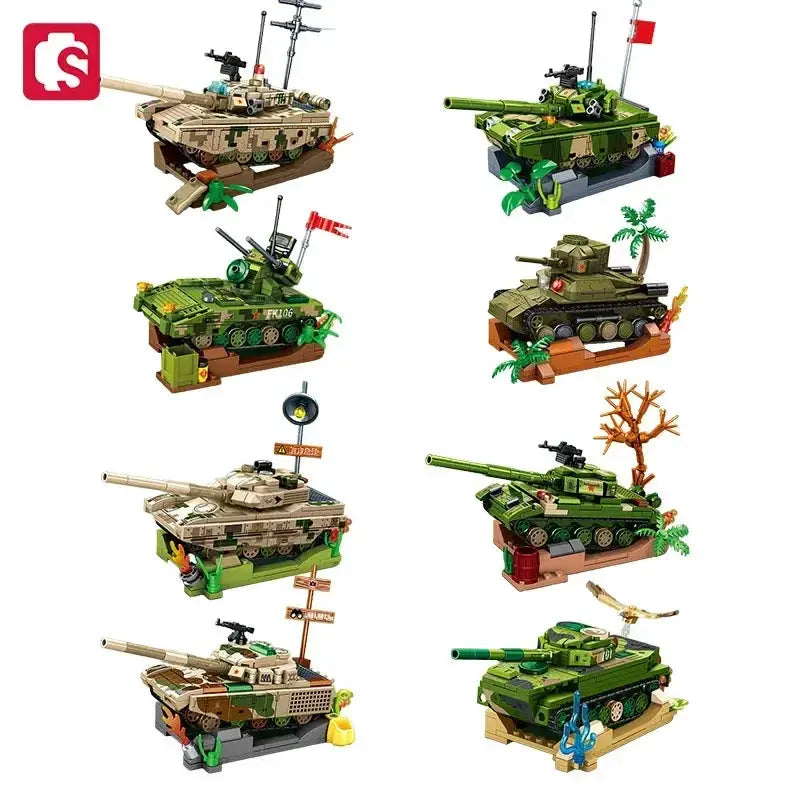 MOC Sembo Military Tank Building Blocks Set For Kids Durable Construction - ToylandEU