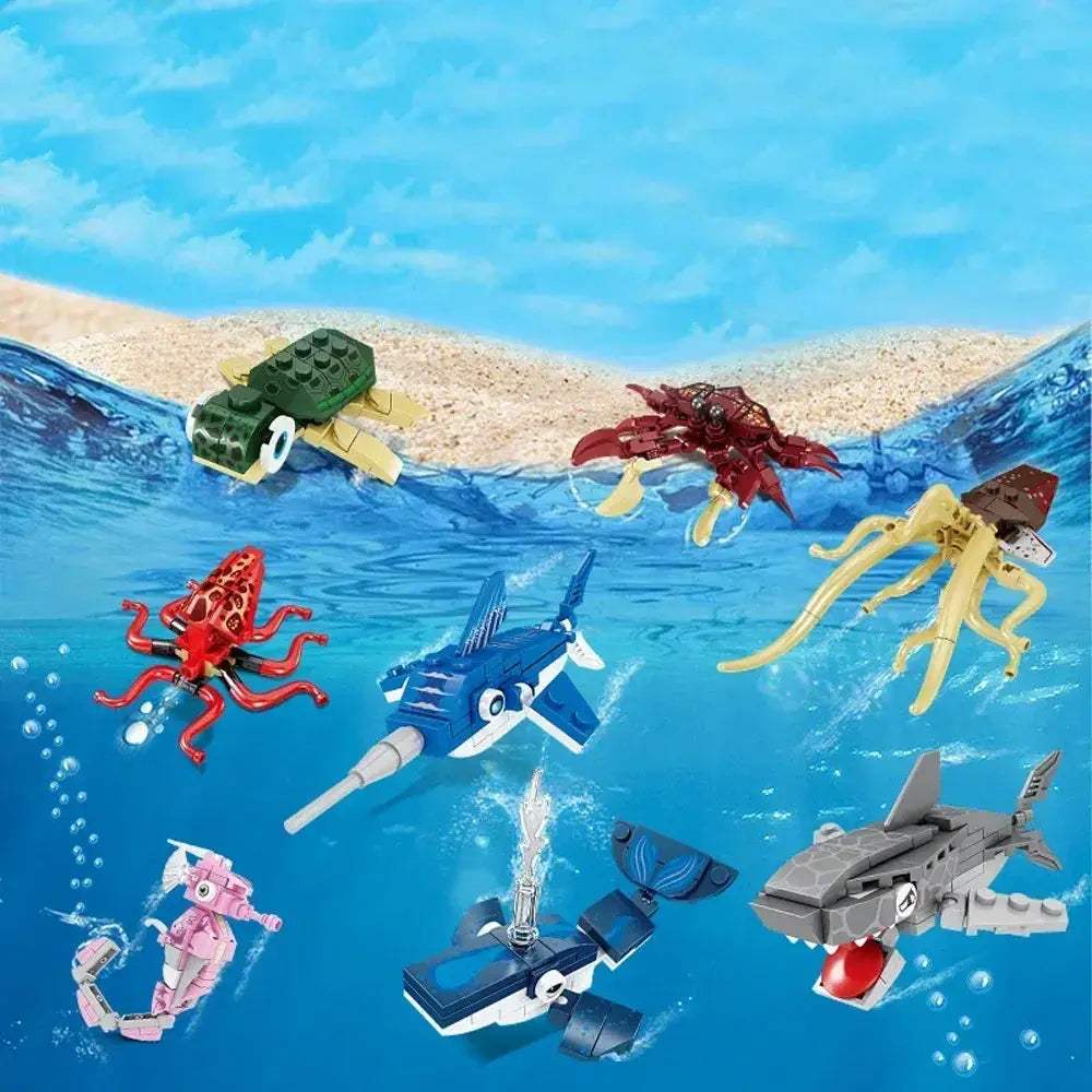 Shark Ocean Building Blocks Educational Toy Develops Coordination - ToylandEU