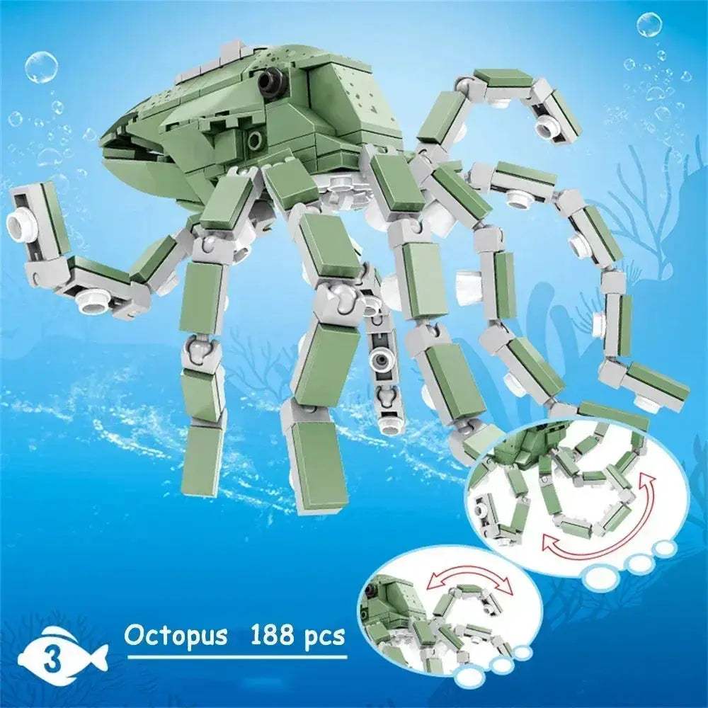Shark Ocean Building Blocks Educational Toy Develops Coordination - ToylandEU