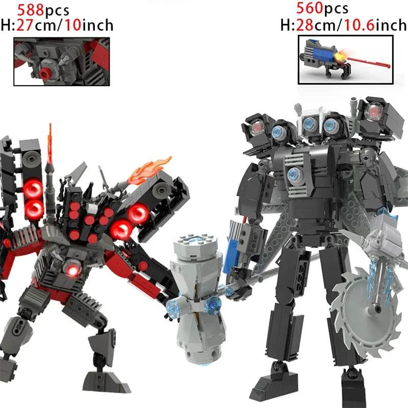 MOC Skibidi Toilet Building Blocks Set for Kids Titan Cameraman Speakerman Model Classic Toys for Boys Birthday Christmas Gifts - ToylandEU